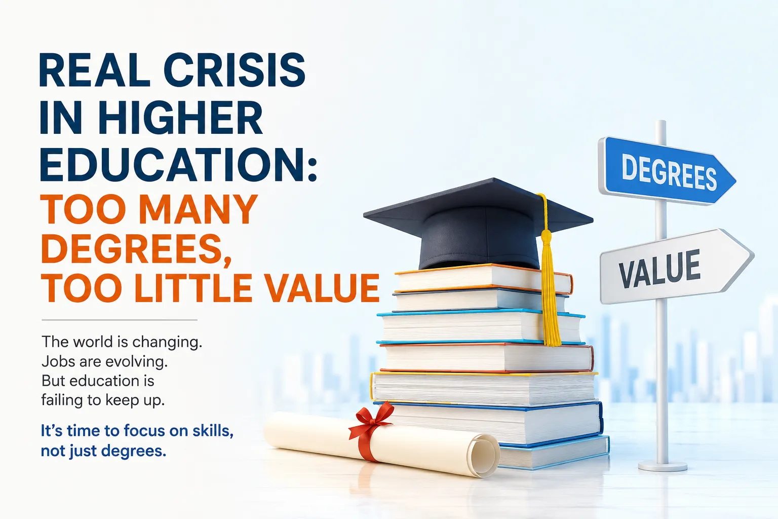 Real Crisis in Higher Education:  Too Many Degrees, Too Little Value