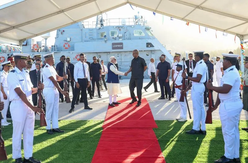 PM Modi Hands Over 'Made In India' Patrol Vessel To Seychelles Coast Guard