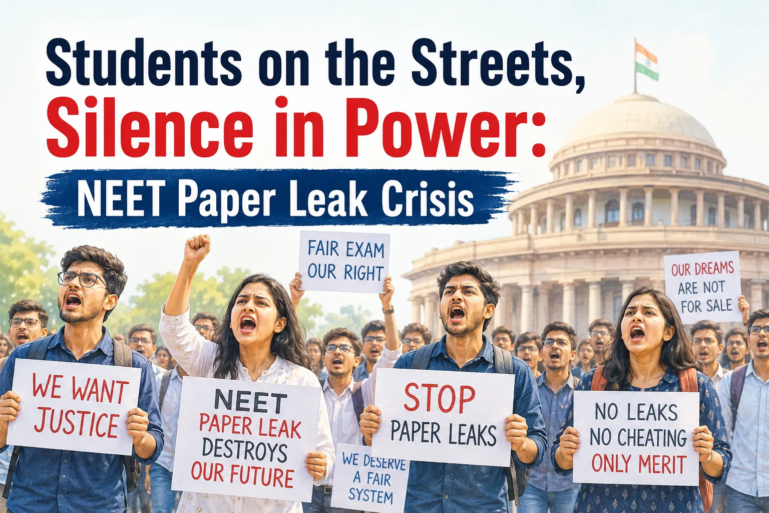 Students on the Streets, Silence in Power:  NEET Paper Leak Crisis