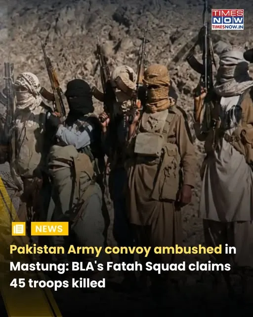 Pakistan: 45 soldiers killed in Balochistan ambush; BLA claims responsibility | Mastung