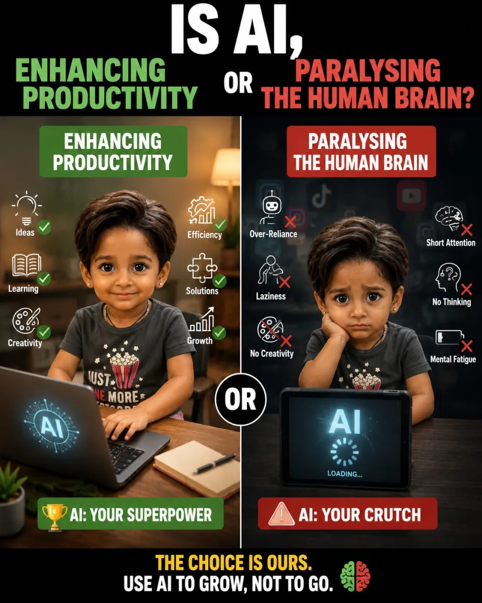 Is AI, Enhancing Productivity or Paralysing the Human Brain?