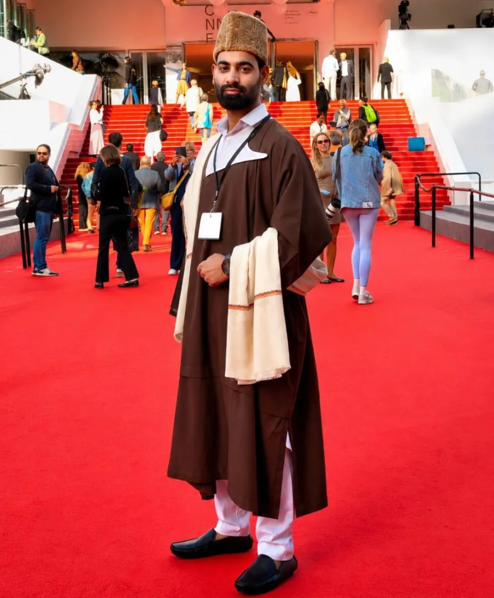 Kashmiri Actor Bilal Bhagat Walks Cannes Red Carpet in Traditional Pheran